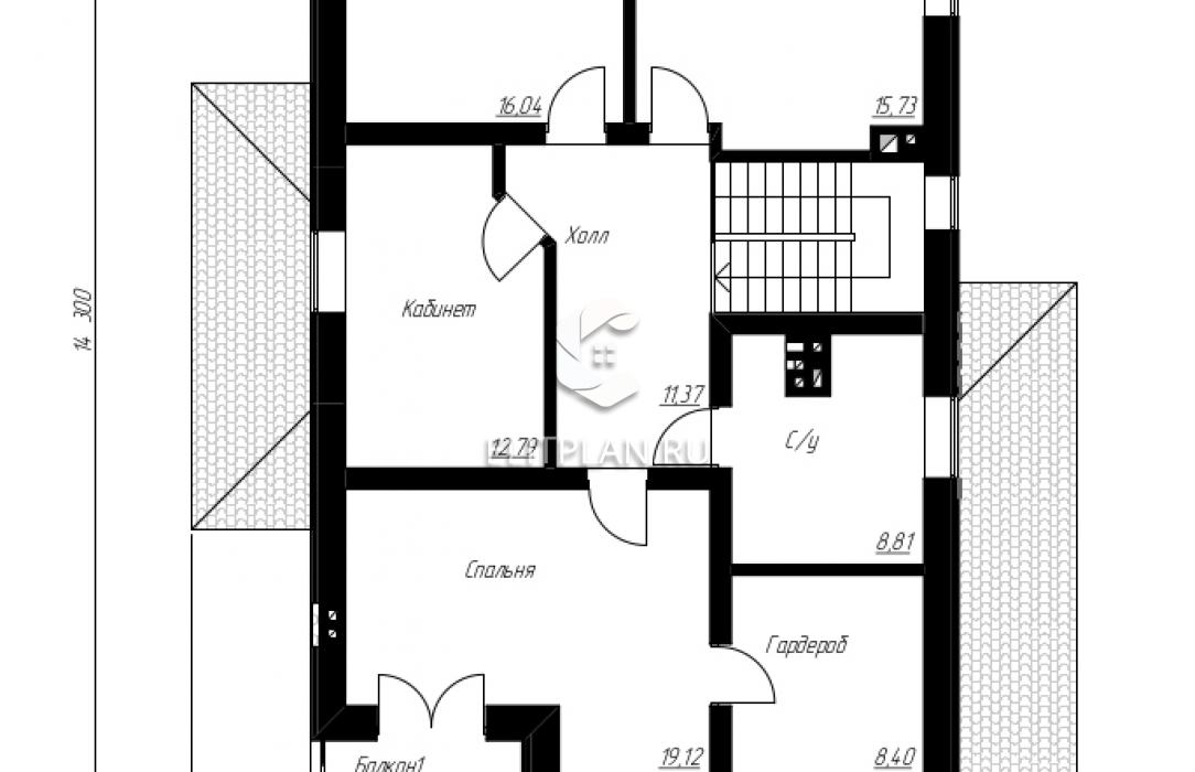 Двухэтажный дом с гаражом и террасой E174 - План второго этажа