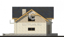 Проект одноэтажного дома с мансардой, террасой и гаражом на две машины E35 - Фасад 4