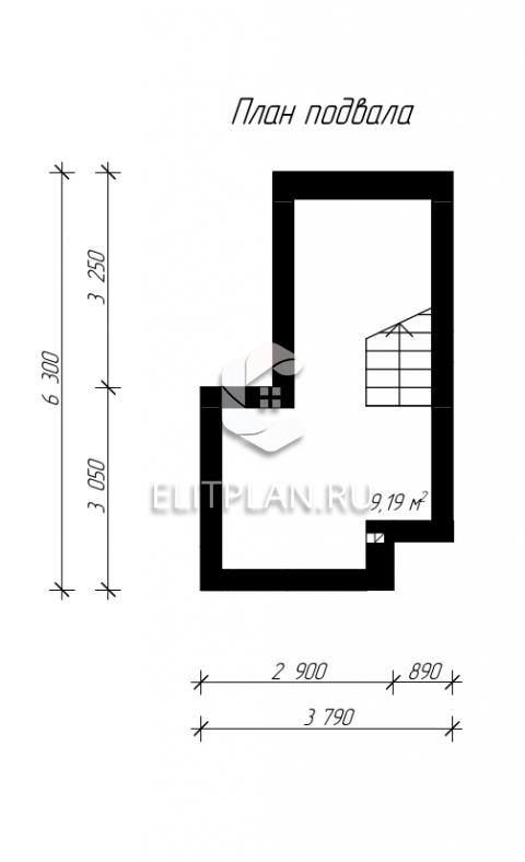 Проект коттеджа с подвалом и мансардой E43 - План цокольного этажа