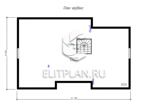 Проект одноэтажного дома с чердаком E89 - План мансардного этажа