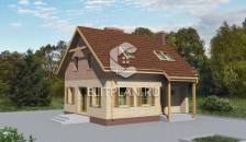 Проект небольшого дома с мансардой E105 - Вид 1