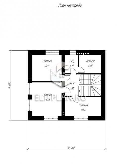 Проект удобного кирпичного дома E116 - План мансардного этажа