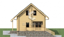 Проект одноэтажного деревянного дома с мансардой E119 - Фасад 2