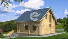 Проект одноэтажного деревянного дома с мансардой E119 - Вид 3