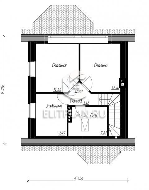 Проект одноэтажного дома с мансардой и эркером E129 - План мансардного этажа