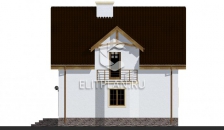 Проект одноэтажного дома с мансардой и эркером E130 - Фасад 4