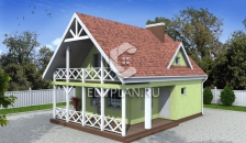 Компактный одноэтажный дом с мансардой E137 - Вид 1