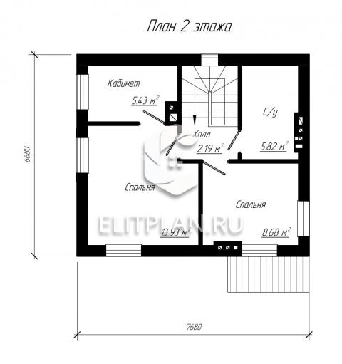 Проект компактного двухэтажного дома E139 - План второго этажа