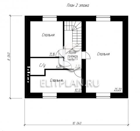 Проект лаконичного двухэтажного дома E140 - План второго этажа