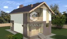 Проект компактного одноэтажного дома с мансардой E145 - Вид 1
