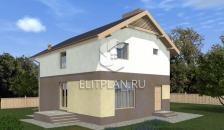 Проект компактного одноэтажного дома с мансардой E145 - Вид 3