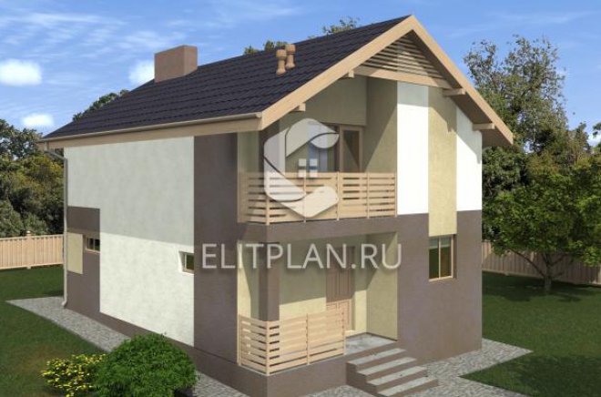 Проект компактного одноэтажного дома с мансардой E145