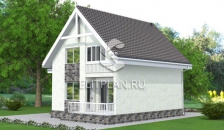 Проект одноэтажного дома с мансардой и гаражом E15 - Вид 4