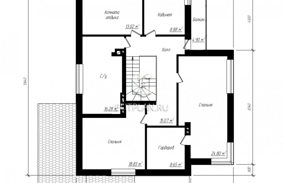 Проект удобного современного коттеджа E165 - План второго этажа