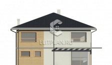 Проект двухэтажного дома с гаражом и террасой E172 - Фасад 4