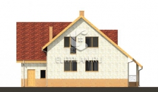 Одноэтажный дом с мансардой, гаражом и большой террасой E18 - Фасад 3