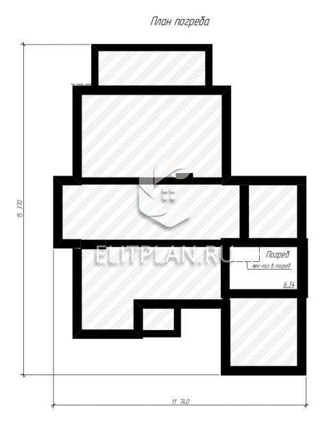 Двухэтажный дом с погребом и гаражом E20 - План цокольного этажа