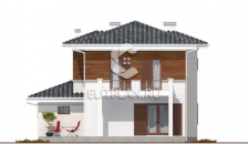 Двухэтажный дом с погребом и гаражом E20 - Фасад 3