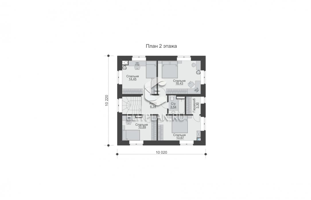 Двухэтажный жилой дом E205 - План второго этажа
