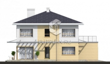 Проект двухэтажного дома с гаражом и витражами E22 - Фасад 4