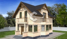 Проект одноэтажного дома с мансардой и эркером E23 - Вид 1