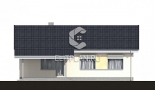 Проект одноэтажного дома с террасой и навесом E26 - Фасад 3