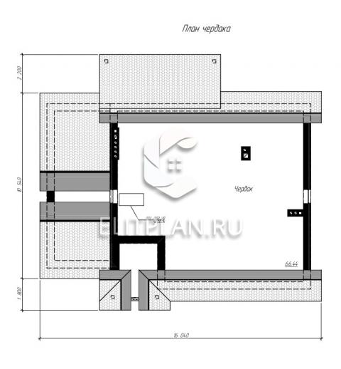 Проект одноэтажного дома с чердаком E27 - План мансардного этажа