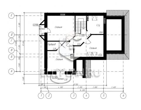 Проект уютного одноэтажного дома с мансардой E30 - План второго этажа