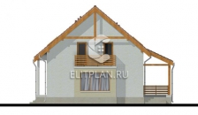 Проект уютного одноэтажного дома с мансардой E30 - Фасад 4