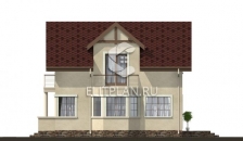 Проект компактного одноэтажного дома с мансардой и эркером E5 - Фасад 2