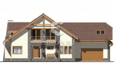 Проект одноэтажного дома с мансардой E51 - Фасад 1