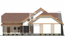 Проект одноэтажного дома с мансардой E51 - Фасад 3