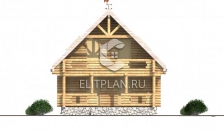 Проект деревянного одноэтажного дома с мансардой E57 - Фасад 3
