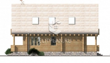 Проект деревянного одноэтажного дома с мансардой E57 - Фасад 4