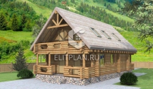 Проект деревянного одноэтажного дома с мансардой E57 - Вид 4