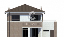 Проект двухэтажного дома с террасой над гаражом E64 - Фасад 4