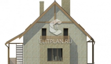 Дом с мансардой и крытой террасой E72 - Фасад 3