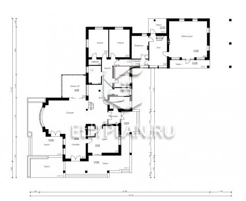 Проект одноэтажного дома с мансардой E8 - План первого этажа