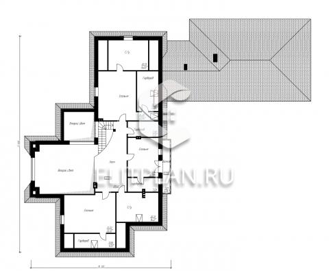 Проект одноэтажного дома с мансардой E8 - План мансардного этажа
