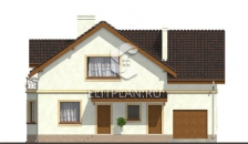 Проект дома с мансардой, эркером и террасой E82 - Фасад 1